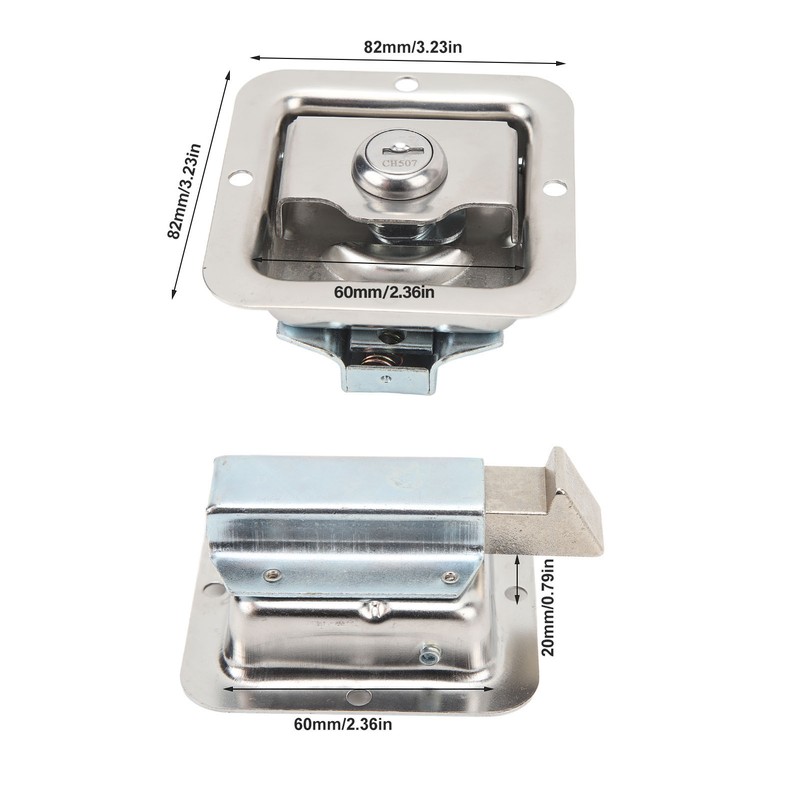 Tool Box Handle Latch with 2 Keys 304 Stainless Steel