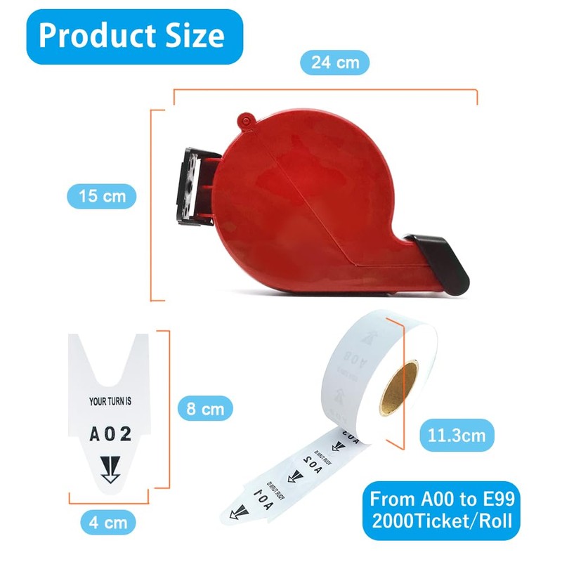 CYSSJF 2 Digits Wait Numbers Machine with 1 Roll Waiting