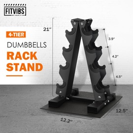 Fitvids Dumbbell Rack A-Frame Weight Rack for Home Gym 4 Tier