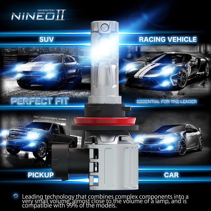 NINEO 9005/HB3 H11/H8/H9 Bulbs COMBOS, 9005 H11 Light Bulb H8/H9