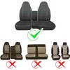 GXARTS 2Pcs 60/40 Cloth High Back Bench Seat Cover Black/Charcoal