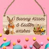 Bunny Kisses & Easter Wishes Wooden Plaque - Handcrafted Easter