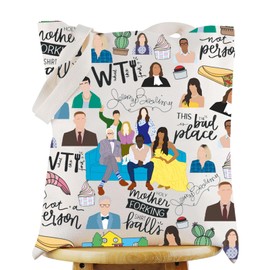 G2TUP Eleanor & Michael Tote Bag Michael & Tahani Fan Gift This Is Bad Place Shoulder Bag Eleanor & Chidi & Brittany Merch (Bad Place TG)