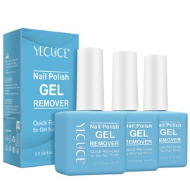 Gel Polish Remover for Nails (3pack), Easy & Quick Soak Off Gel Polish Remover in 3-5 Minutes, No Damage to Nails, for Salon & Home Use