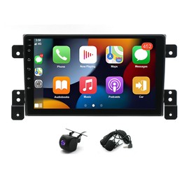 4+64G Android 13 9inch Car Radio Stereo with Carplay Android Auto for Suzuki Grand Vitara 2005-2015 IPS Double Din Touch Screen Car Audio Receiver w/WiFi GPS Bluetooth SWC AHD Backup Camera Mic