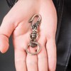 Artemis Classic ACK0054 Hook Carabiner Key Ring, Silver Accessories, Men's,