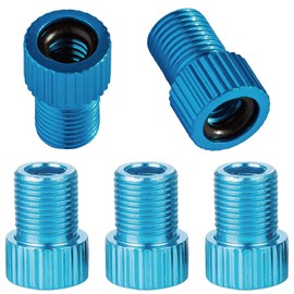 VANSIHO Aluminum Presta to Schrader Converter Car Valve Adapter Bicycle Bike Tube Pump Air Compressor Tools 5pcs (Cyan)