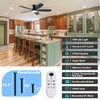 52in Black Ceiling Fan with Light, Flush Mount, Remote APP