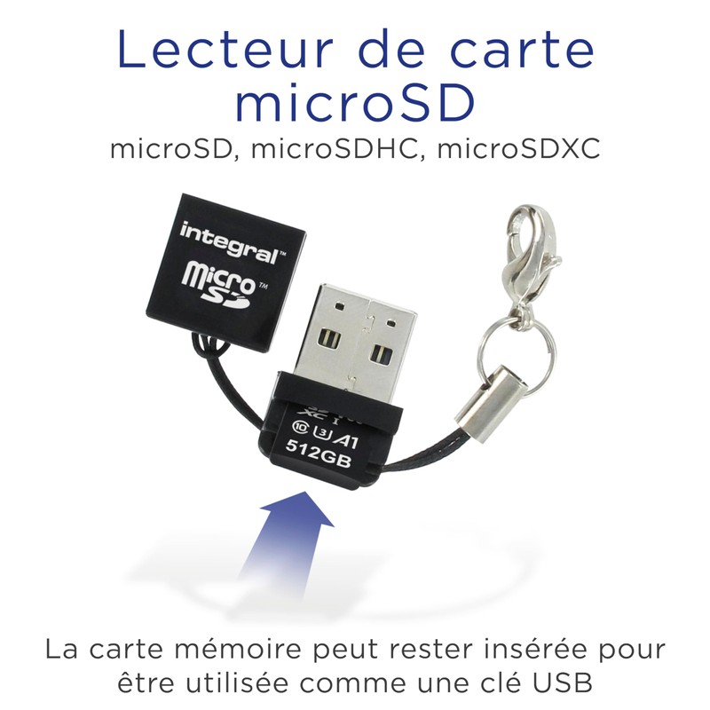 Integral Micro SD USB2.0 Memory Card Reader Adapter - Compact,