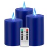 Windshell Blue Flickering Flame Candles (Blue LED Light Source), 3D