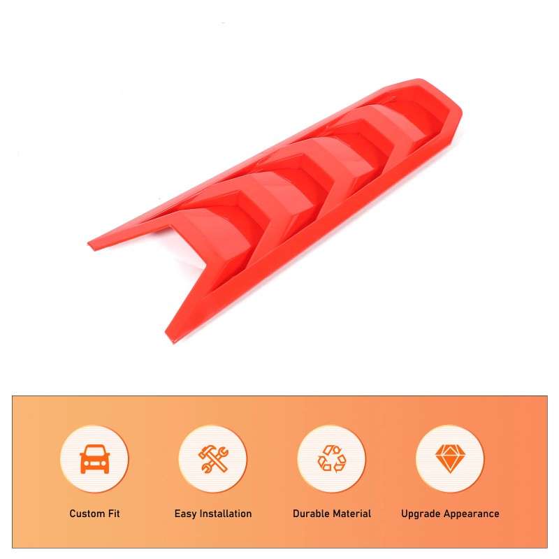 necar2020 Red Car Engine Bay U-Shaped Cover ABS Accessories Kit