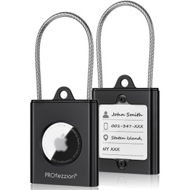 PROfezzion AirTag Case, Made of Aluminum Alloy, AirTag Cover, Includes Name Tag, Prevents Loss, Write Contact Methods for Recovering Luggage, Suitcase, For Outings, Business Trips, Travels, Airplanes,