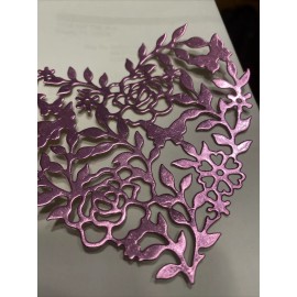 4pc 4” pink foil heart cardstock Embellishments for cards and scrapbooking