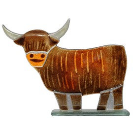 D&J Glassware Fused Glass in a Highland Cows Collection - Hamish the Cow