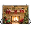 WOLADA Christmas Fireplace Backdrop Christmas Backdrops for Photography Christmas Photo