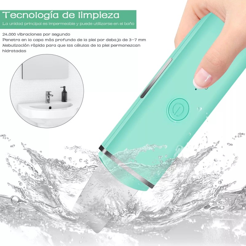 Monstyle Limpiador Facial Skin Scrubber Peeling Ultrasónico Portátil