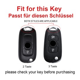 TECART Flip Key Car Key Case Cover Fits Buick Verano Encore GL6 Fits Vauxhall Astra K Corsa E Protective Key Cover Accessories Car Key 2 Button Black B