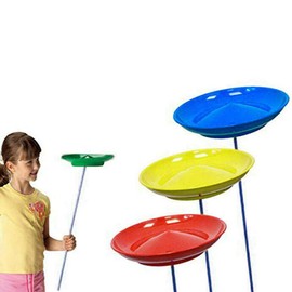 6PCS Spinning Plates with 12PCS Sticks, Boy Girl Hobby Circus Performance Spinning Plates, Juggling Skill Spinning Plate Set(Colorful)