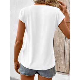 Bliwov 3 Pack Womens Cap Sleeve Tops V Neck T Shirts Summer Fall Outfits Plus Size Beach Vacation Fashion Tee Workout Clothes