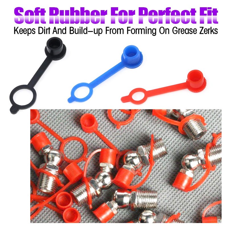 Swpeet 300Pcs Plastic Grease Fitting Cap Assortment, Grease Zerk Fitting
