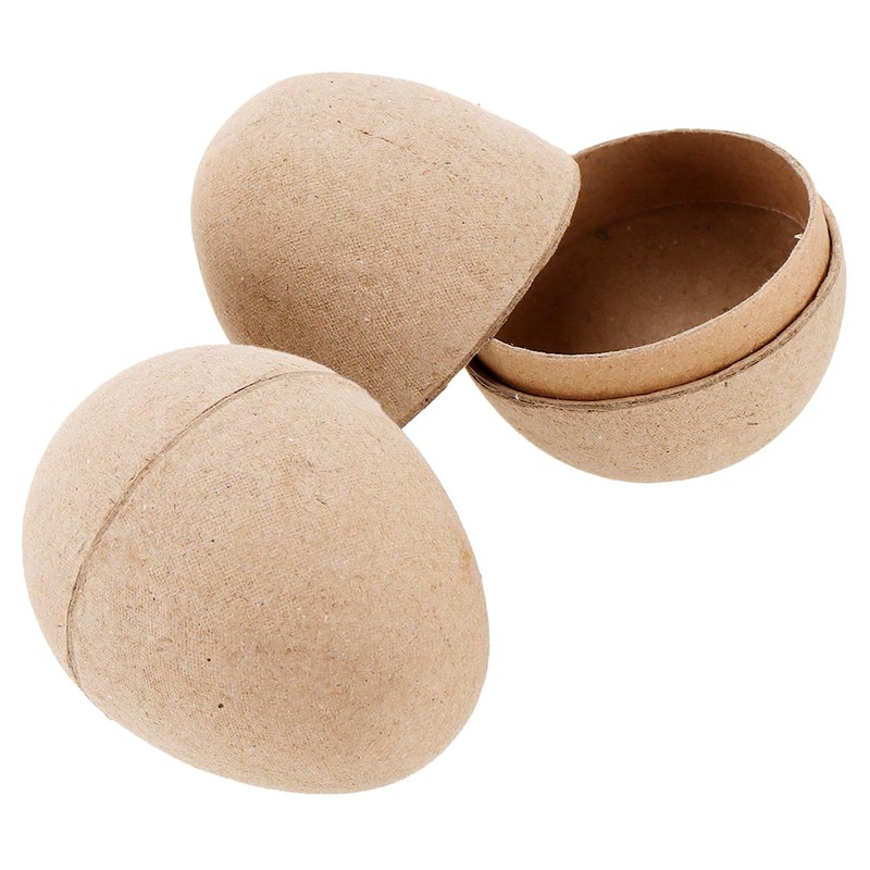TAICHEUT 50 PCS Brown Paper Mache Easter Eggs, 3 Inch