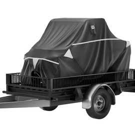 KEMIMOTO Trailering UTV Cover 2 Seater, for Outdoor/Indoor Storage & Trailing Use, Trailerable Travel All-Weather Protect SXS Cover Compatible with Can Am Defender Polaris Ranger Mule 130" x 58" x 70"