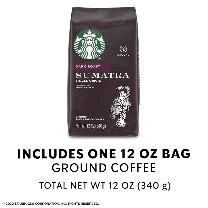 Starbucks Dark Roast Ground Coffee — Sumatra — 100% Arabica