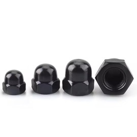5/16-18" Black Acorn Cap Nuts, Acorn Nut Stainless Steel 18-8(304), 10Pcs-Pack