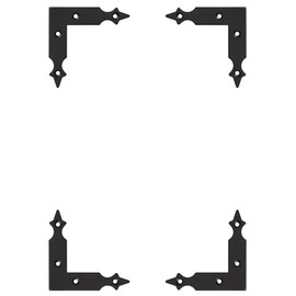 Foxwake Barn Door Decorative Corner Bracket, 3.5 in Matte Black Rustic L Brackets Sliding Door Hardware Decorator for Farmhouse Mirrorsframe Gardengate Garage(4 Pcs with Screw)