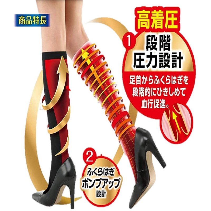 Compression Socks Slim Walk Medical Lymph High Socks Black M-L