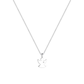 Elli Diamonds Women's Necklace Angel Pendant Filigree with Diamond (0.02 ct.) in 925 Sterling Silver, Facet cut, Diamond