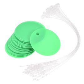 MECCANIXITY 1.17 Inch Round Plastic Tags Tear Proof and Waterproof for Inventory Asset Identification,Price Tags with Tie Green Pack of 25
