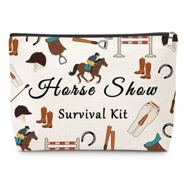 Gfhzdmf Horse Gifts for Girl Women Makeup Bag Horse Show Day Equestrian Gifts for Women Mom Friends Horses Riders Trainer Animal Lover Birthday Valentine Present Accessories Travel Pouch with Zipper