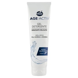Matt Divisione Cosmetica - AGEACTIV Reinigungsgel mit Hyaluronsäure 3P, Tiefenreinigende Wirkung für saubere und mit Feuchtigkeit versorgte Haut - Größe 150 ml