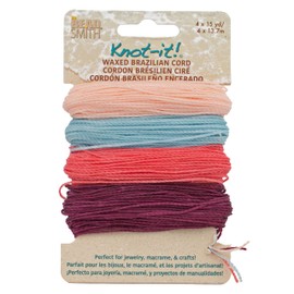 The Beadsmith Knot It Waxed Polyester Cord – Youthful Expressions – 1mm Diameter – 4 Cords, 15 Yards Each – Make Jewelry, Macrame, Friendship Bracelets and DIY Crafts