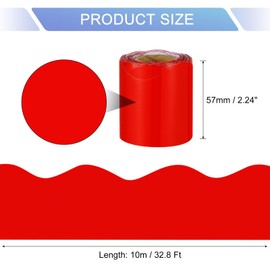 sourcing map Bulletin Board Borders, 32.8Ft x 2.24Inch Rolled Classroom Border Trim Notice Board Frame for Classroom Decoration, Red