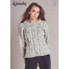 Wendy Aran Knitting Pattern for Ladies Cable Knit Sweater Jumper