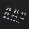 3D Metal Bow Nail Charms, Mixed Styles Silver Alloy Ribbon