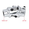 X AUTOHAUX 3/4" Round Smooth X 3/4"-36 Spline Chrome Universal
