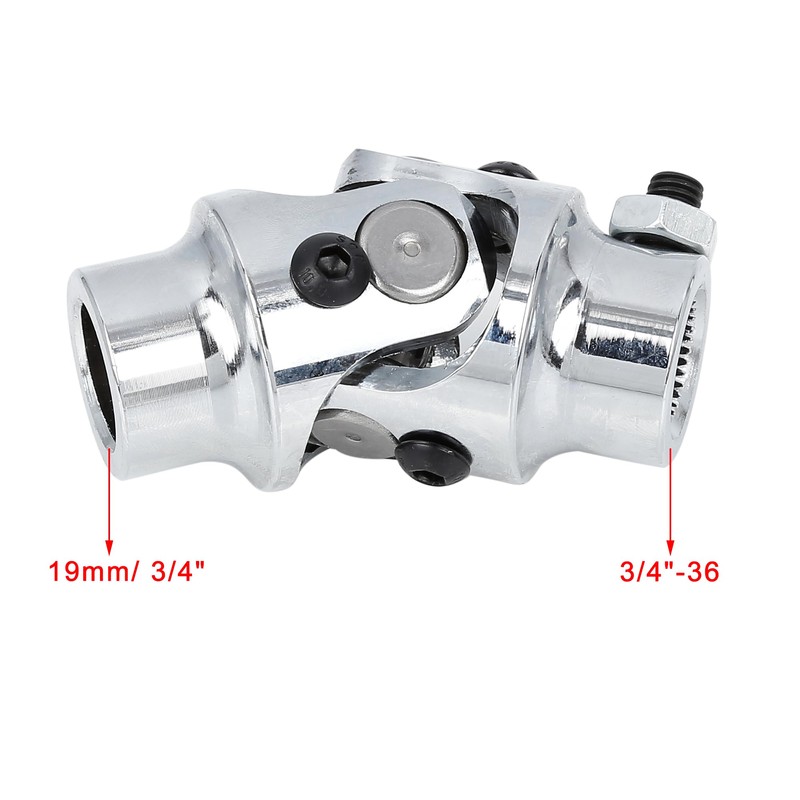 X AUTOHAUX 3/4" Round Smooth X 3/4"-36 Spline Chrome Universal