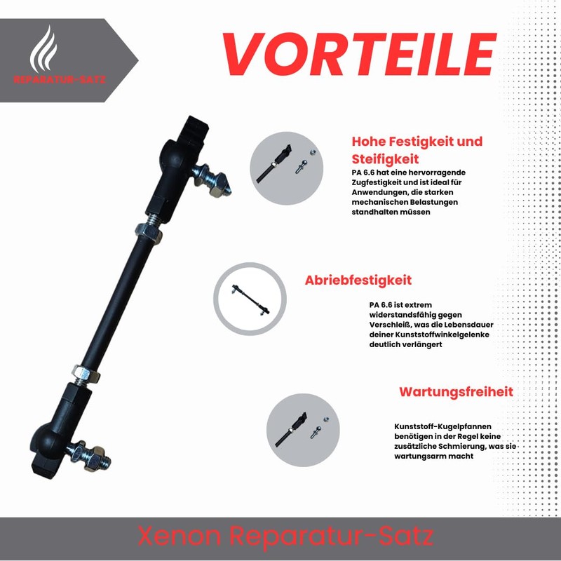 Universal Xenon Repair Kit with Adjustable M6 Rod and PA