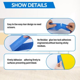 VOISEN 5 Rolls Painters Tape, Blue Painters Tape, 3 Inch Wide (2.99 in x 55 Yds), Masking Tape for Multi-Purpose, Masking Tape Bulk,DIY Artist Craft Arts, Decoration, Drafting, No Residue