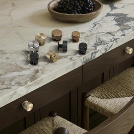 Goo-Ki Champagne Bronze Zinc Alloy Cabinet Knob - Single Hole Knurled Decorations Cabinet Pull Hardware for Bedroom, Kitchen, 6 Pack 2214S-UBR