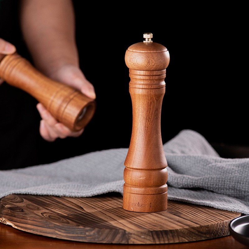 Wooden Pepper Grinder Refillable Rustproof Stainless Steel Core Manual Salt