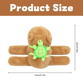 LYPPUL Capybara Snap Bracelet, Capybara Plush Toy, Capybara Cuddly Toy Swatter Bracelet Children, Capybara Wearing Turtle, Cute Capybara Plushie, Stuffed Animal Capybara Dolls for Children