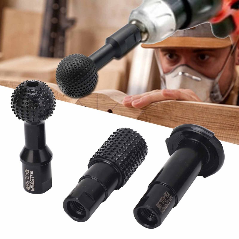 3Pcs Rotary Burr Set M14 Rotary File Wood Carving Burrs