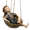 Hanging Boy Statue Hand Painted Rainproof Windproof Resin Outdoor Hanging