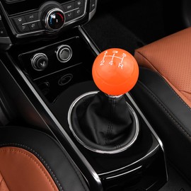 Abfer 5 Speed Shift Knob Lower Right R Gear Stick Shift Knobs Ball Manual Shifting Handle Fit Automatic Manual Vehicles (Orange)