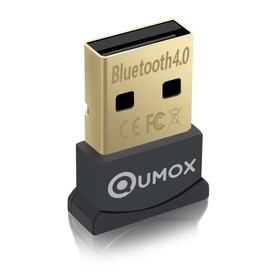 QUMOX Bluetooth 4.0 USB Adapter/Dongle, Bluetooth Transmitter and Receiver for Windows 10/8.1/8 / 7 / Vista, Plug and Play Compatible Windows 7 and Above