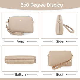 Mcwayyi Crossbody Bag for Women, Vegan Leather Women Shoulder Bag with Adjustable Strap & Wristlet, Women Small Handbags